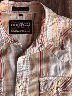 Hollister Western Plaid Button-Up Shirt Pearl Snaps Sz.M